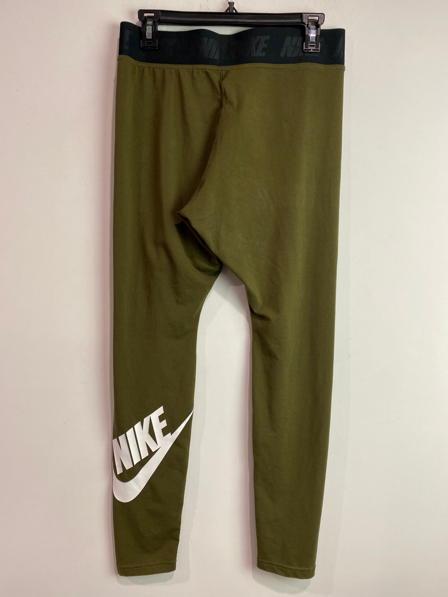 Athletic Leggings By Nike In Green, Size: L