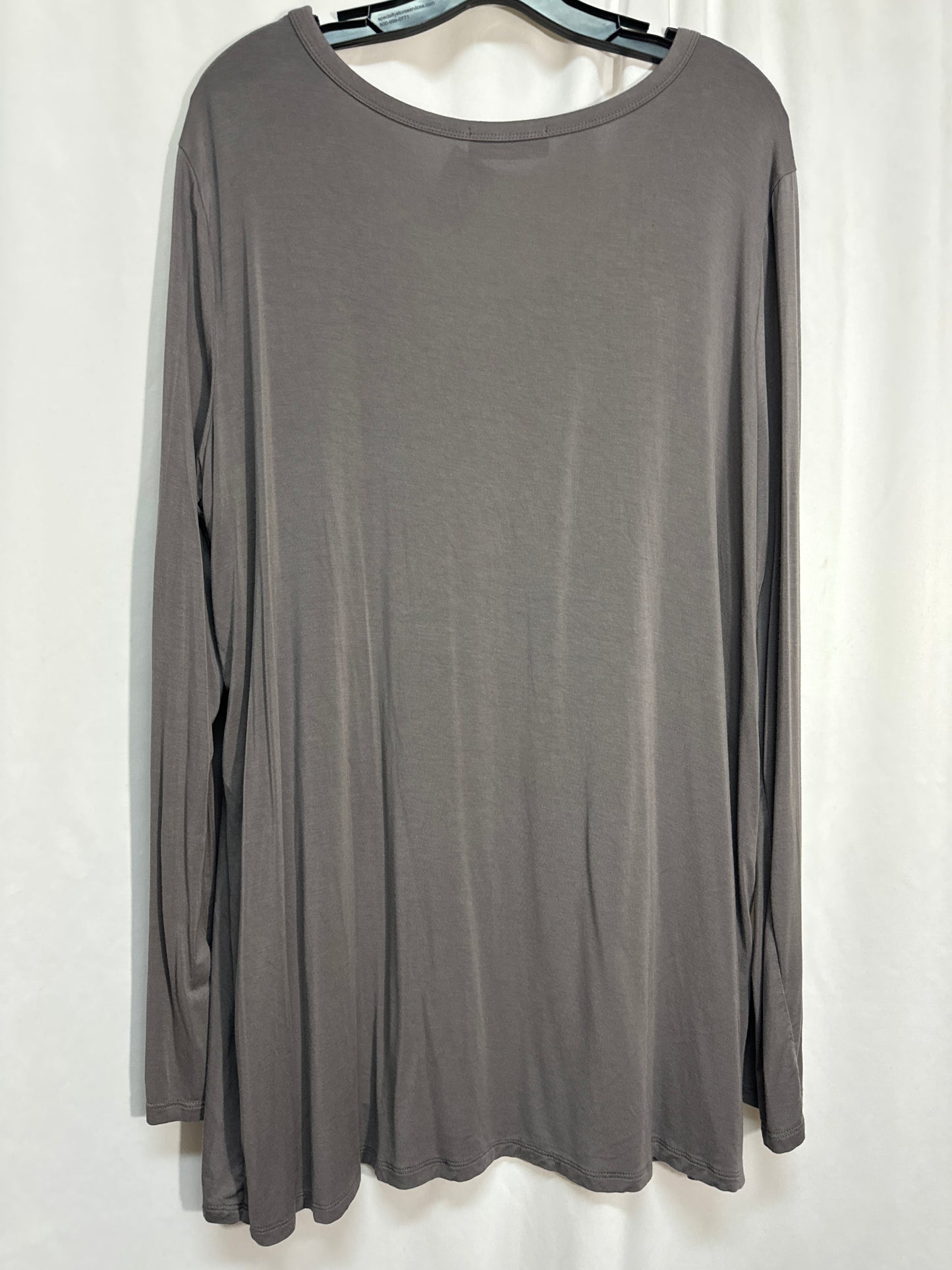 Top Long Sleeve By Clothes Mentor In Grey, Size: 3x