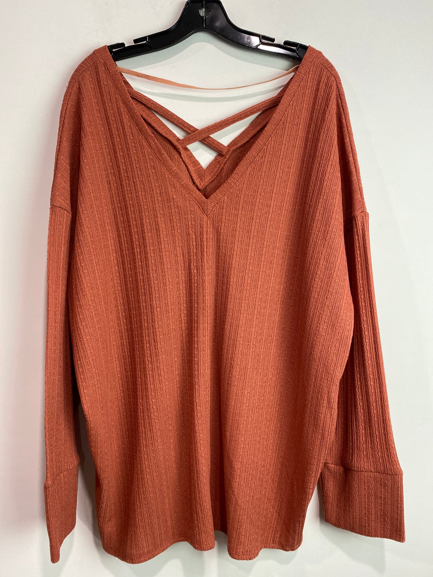 Top Long Sleeve By Loveriche In Brown, Size: 3x