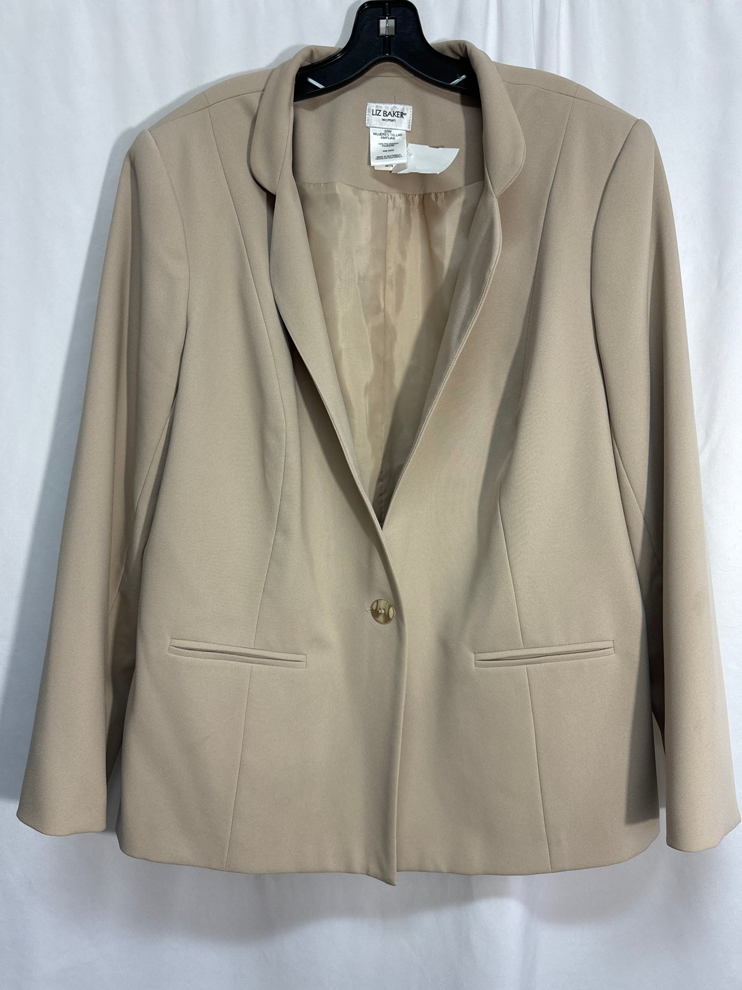 Blazer By Liz Baker In Beige, Size: 2x