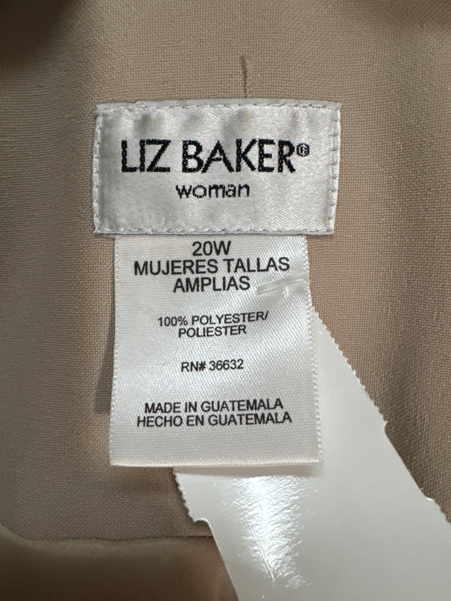 Blazer By Liz Baker In Beige, Size: 2x