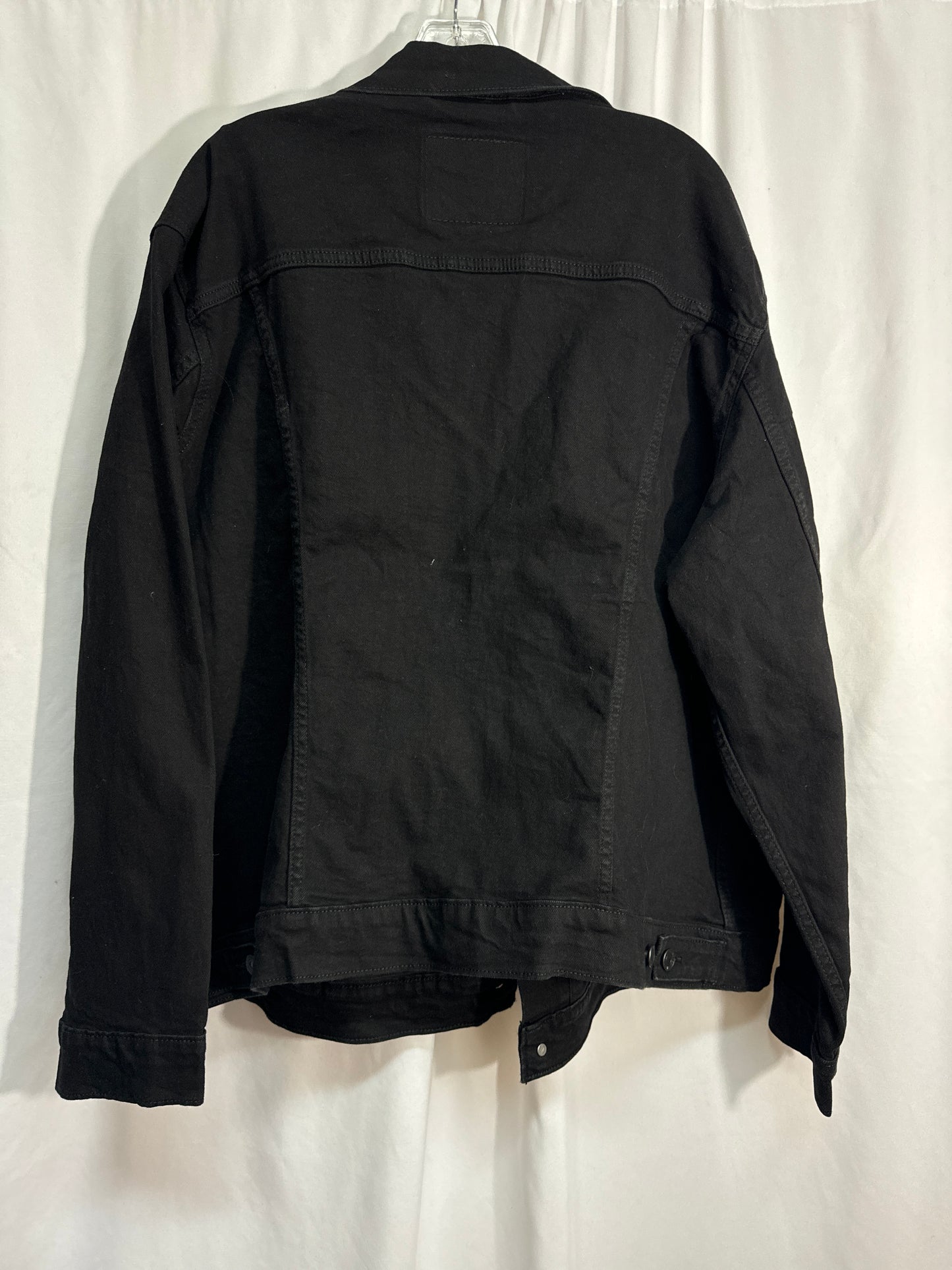 Jacket Denim By Levis In Black Denim, Size: Xxl