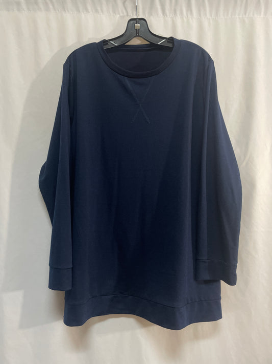 Top Long Sleeve By Cmf In Blue, Size: 2x