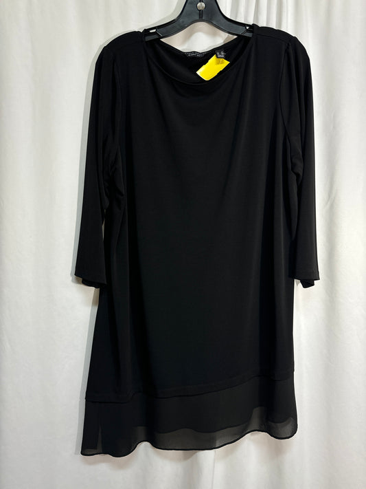 Tunic Long Sleeve By Susan Graver In Black, Size: L