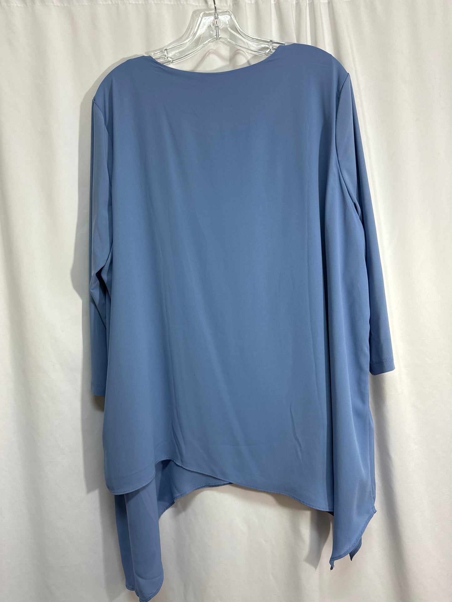 Top 3/4 Sleeve By Dennis Basso Qvc In Blue, Size: Xl