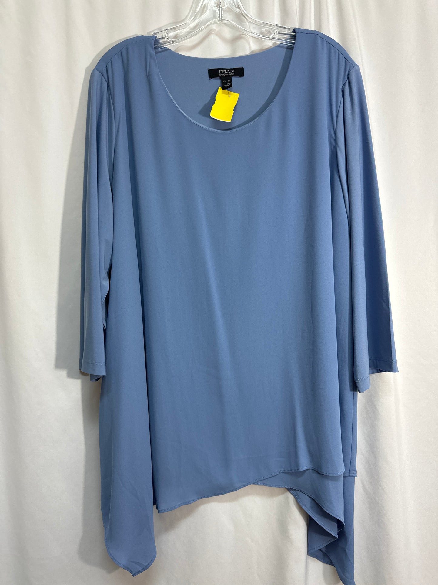 Top 3/4 Sleeve By Dennis Basso Qvc In Blue, Size: Xl