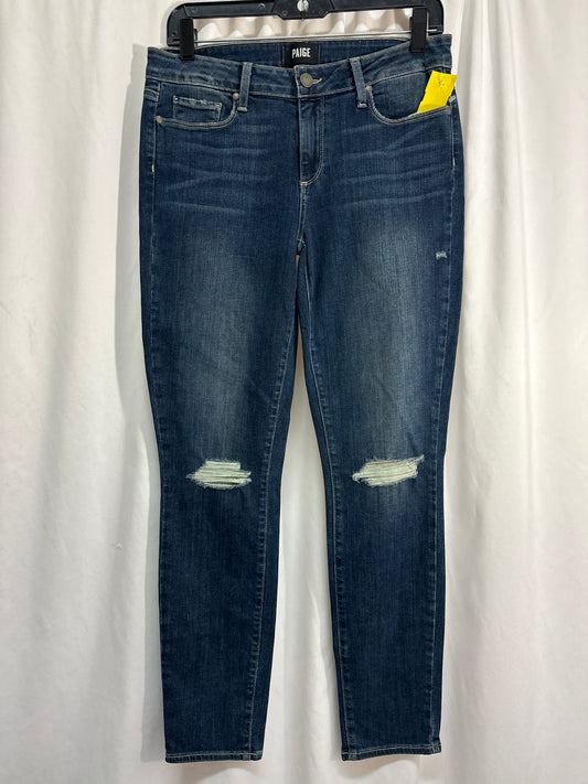 Jeans Skinny By Paige In Blue Denim, Size: 10