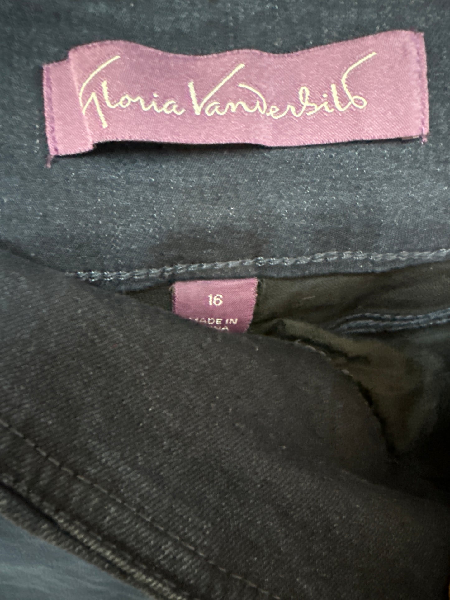 Jeans Straight By Gloria Vanderbilt In Blue Denim, Size: 16