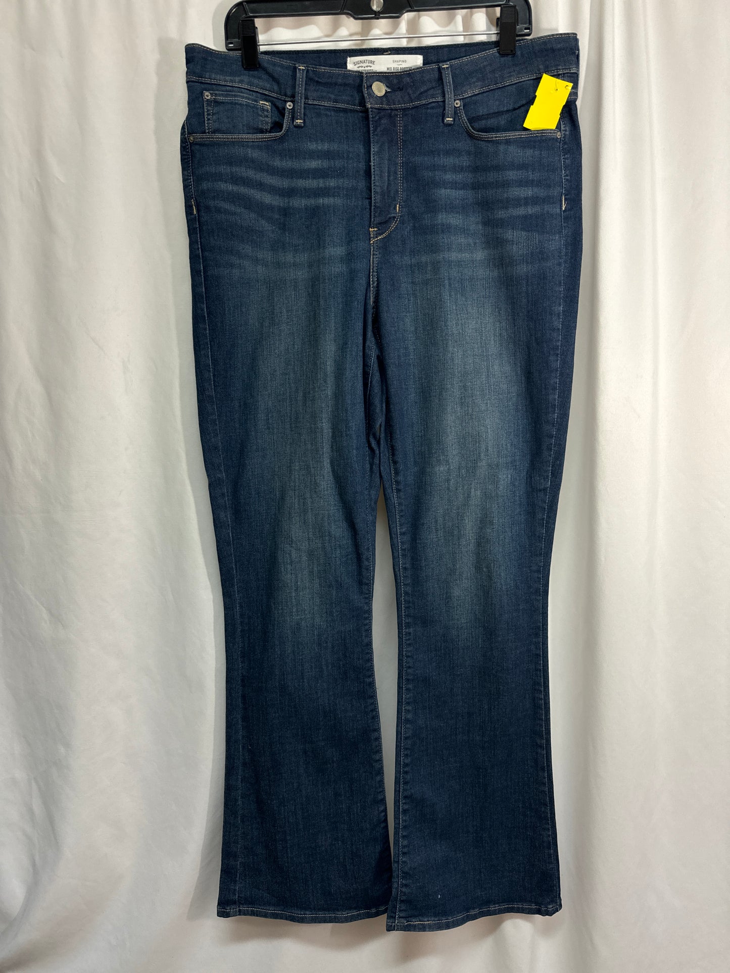 Jeans Boot Cut By Levis Signature In Blue Denim, Size: 14