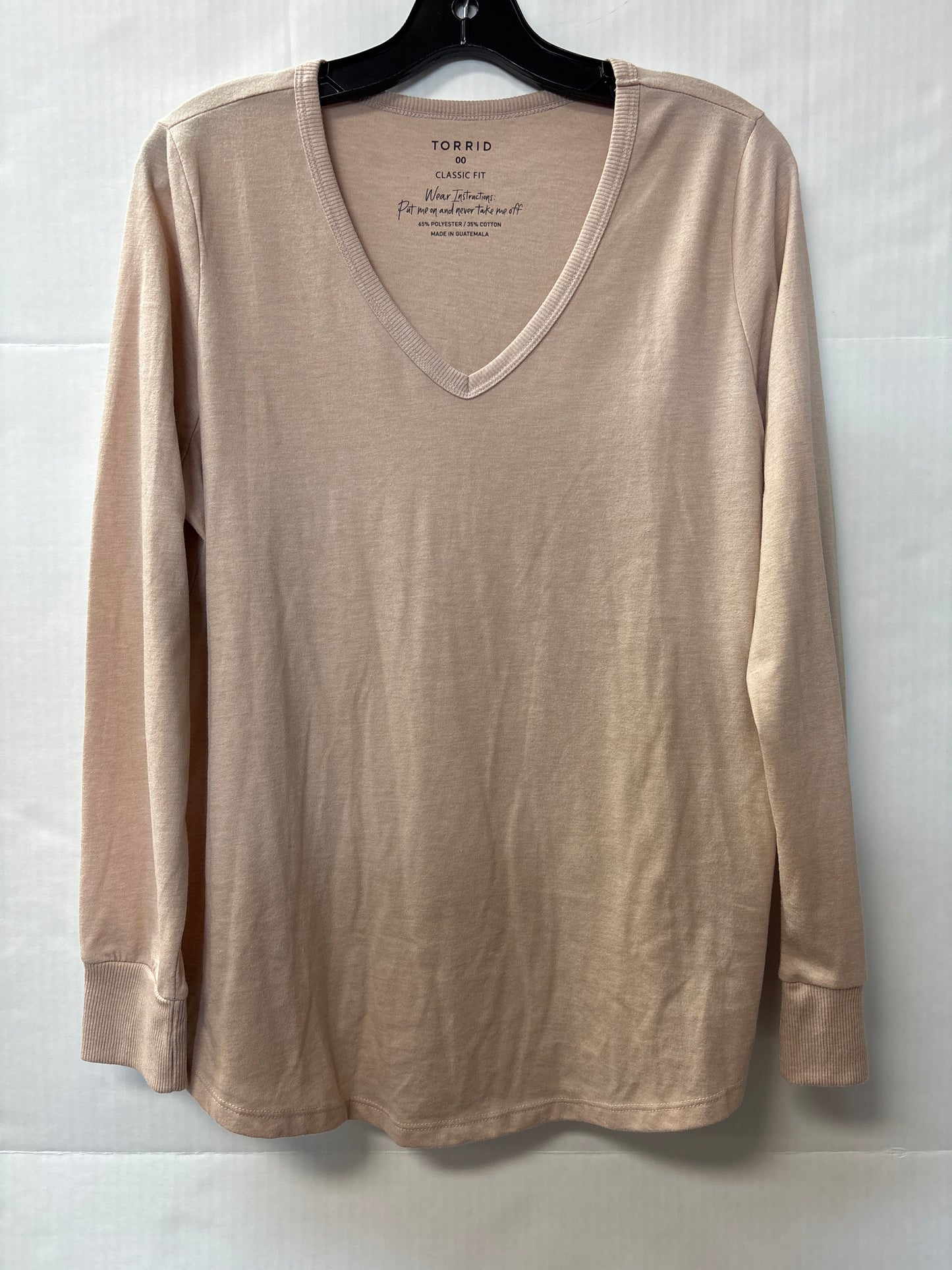 Top Long Sleeve By Torrid In Beige, Size: M