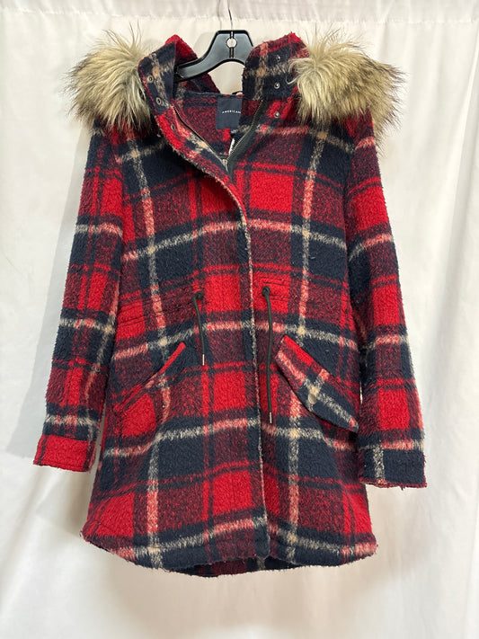 Coat Peacoat By American Eagle In Red, Size: M