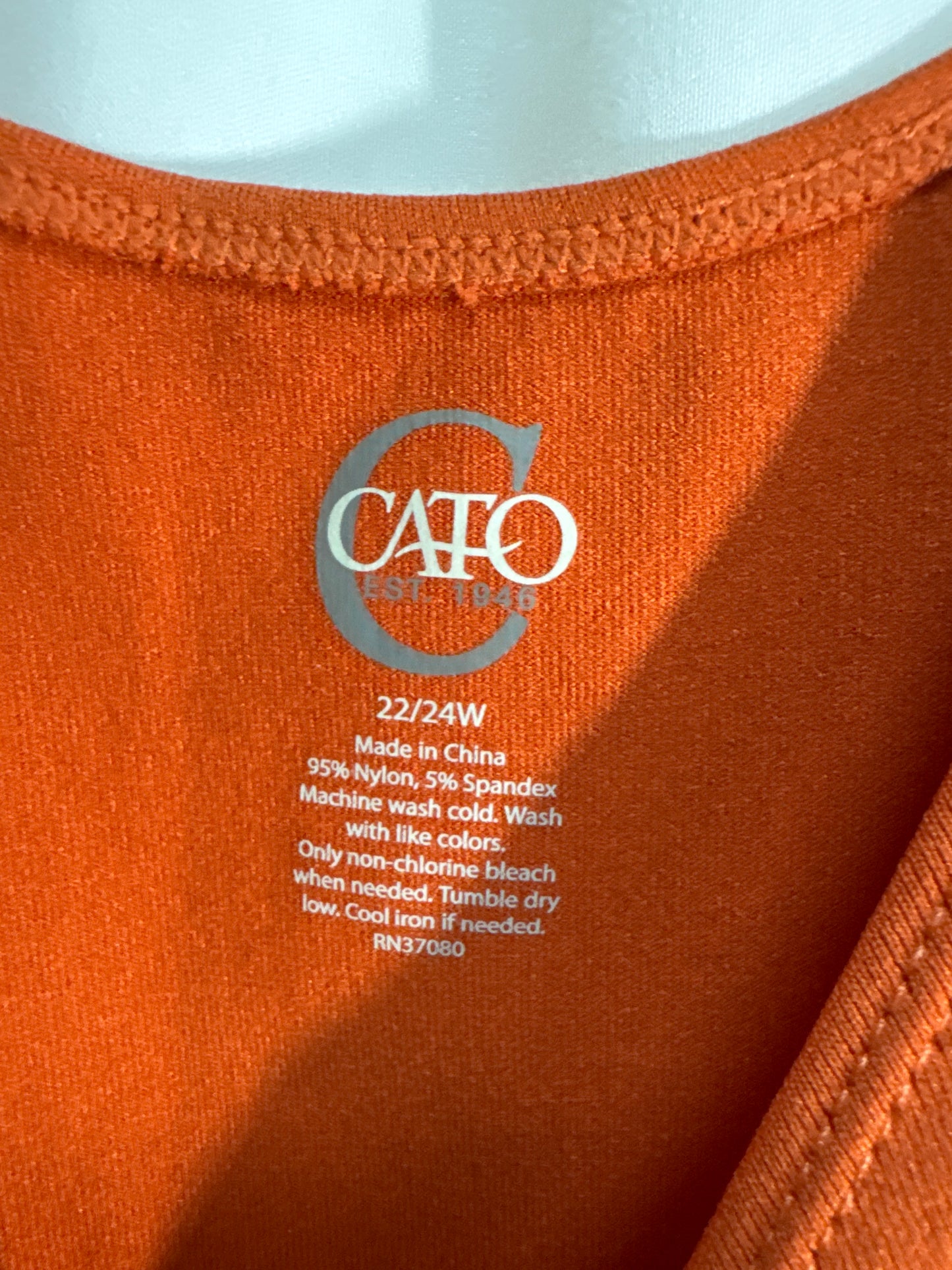 Tank Top By Cato In Orange, Size: 3x