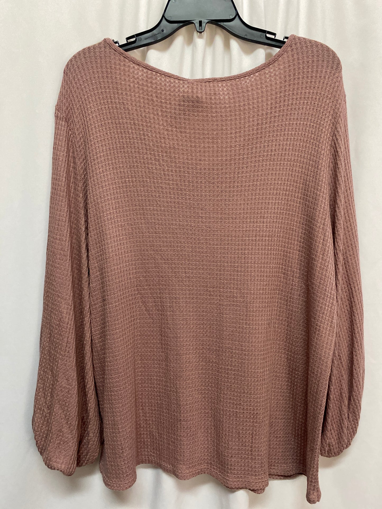 Top Long Sleeve By Bibi In Mauve, Size: Xl