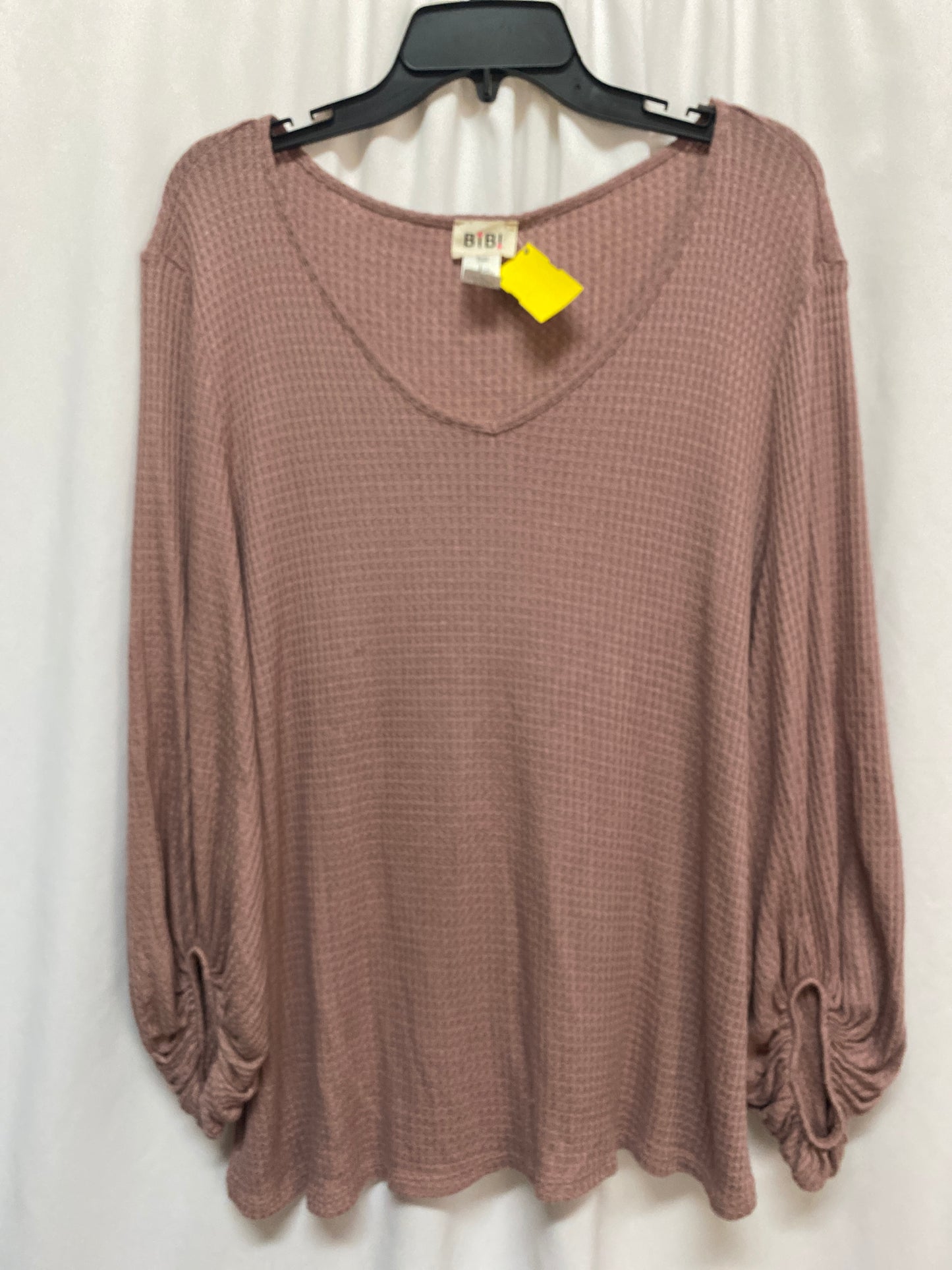 Top Long Sleeve By Bibi In Mauve, Size: Xl