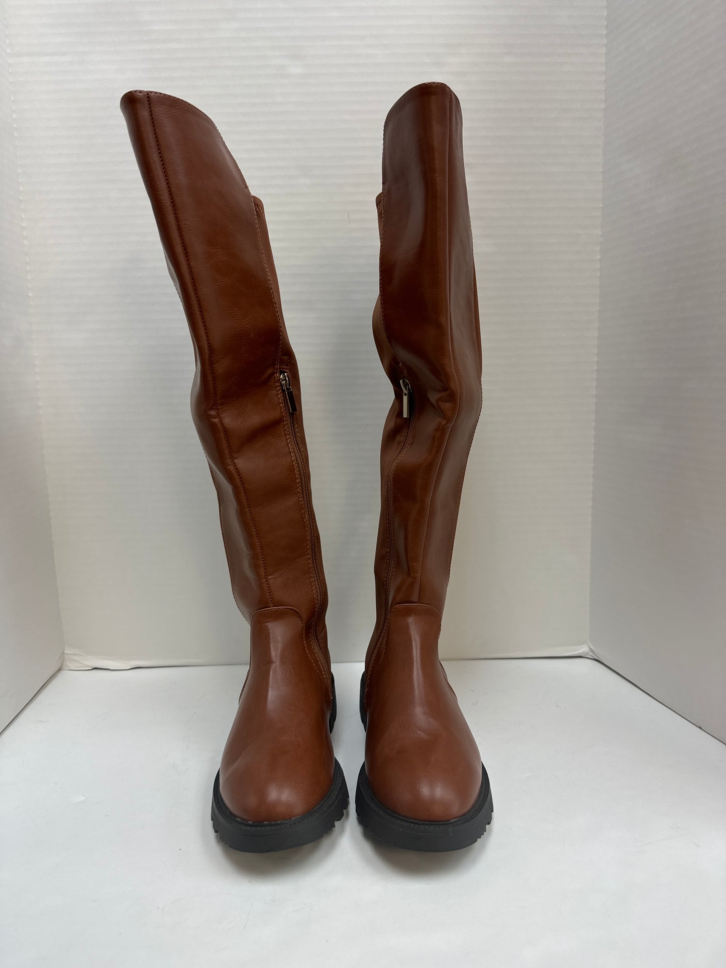 Boots Knee Flats By Shoedazzle In Brown, Size: 7