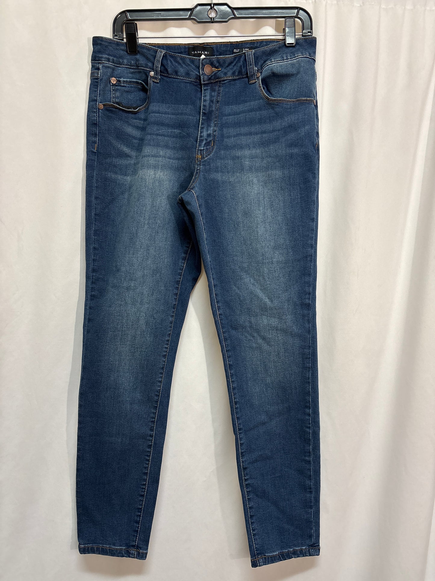 Jeans Skinny By Tahari By Arthur Levine In Blue Denim, Size: 12