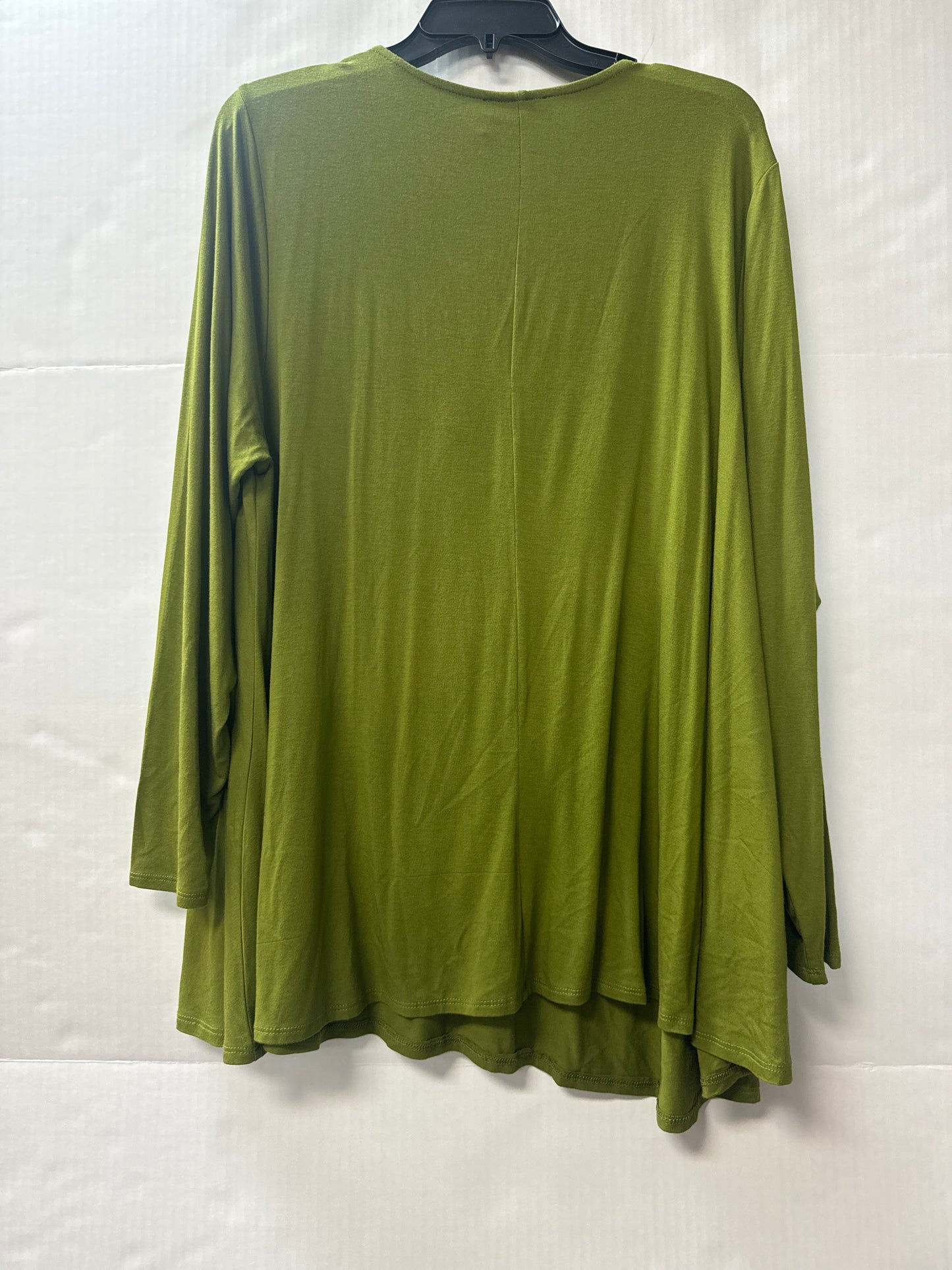 Top Long Sleeve By Grace In Green, Size: 2x