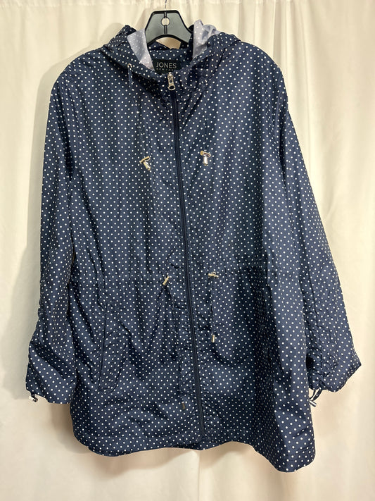 Jacket Windbreaker By Jones New York In Blue, Size: Xxl