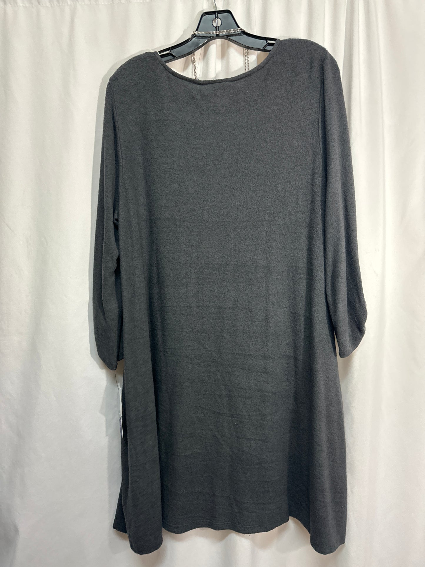 Dress Casual Midi By Apt 9 In Grey, Size: Xl