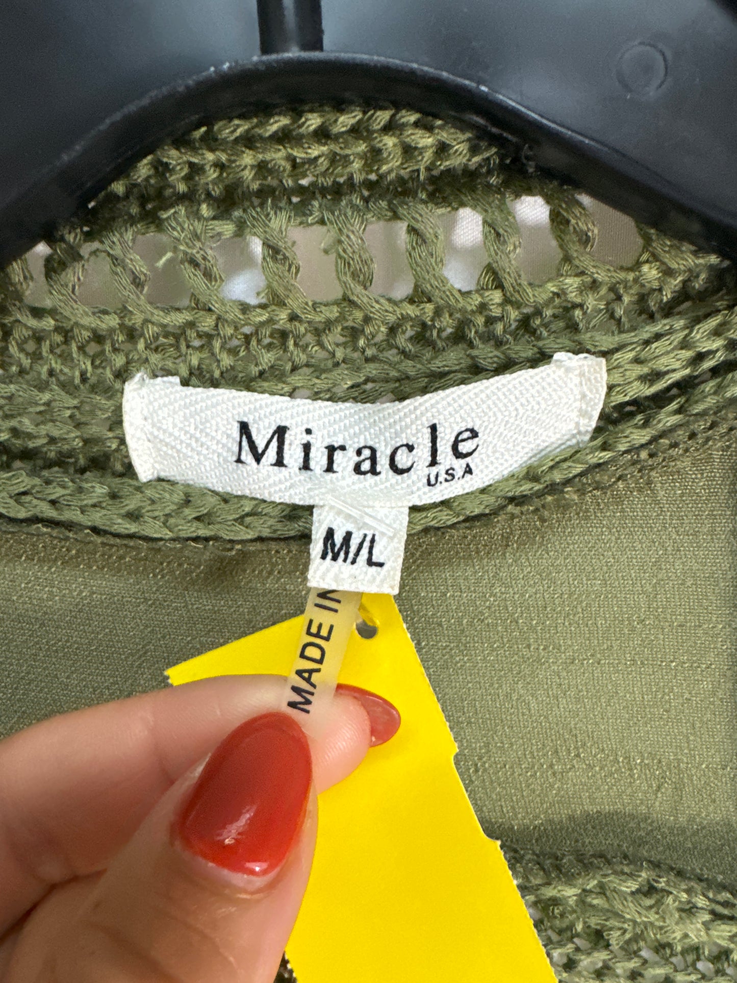 Cardigan By Miracle In Green, Size: L