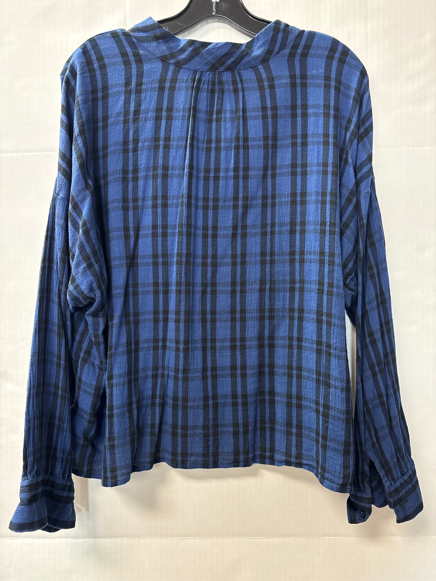 Top Long Sleeve By Madewell In Blue, Size: L