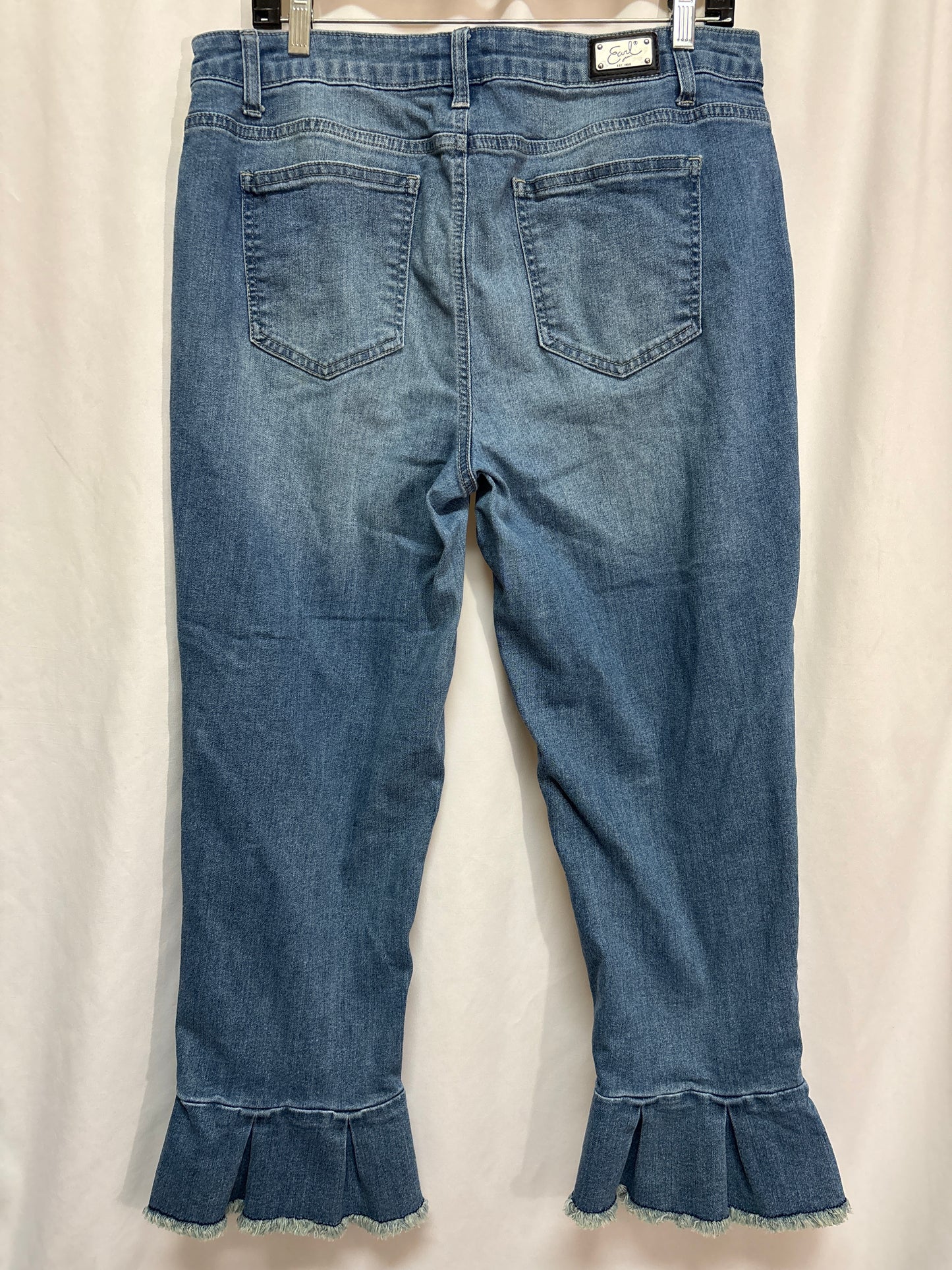 Jeans Cropped By Earl Jean In Blue Denim, Size: 14