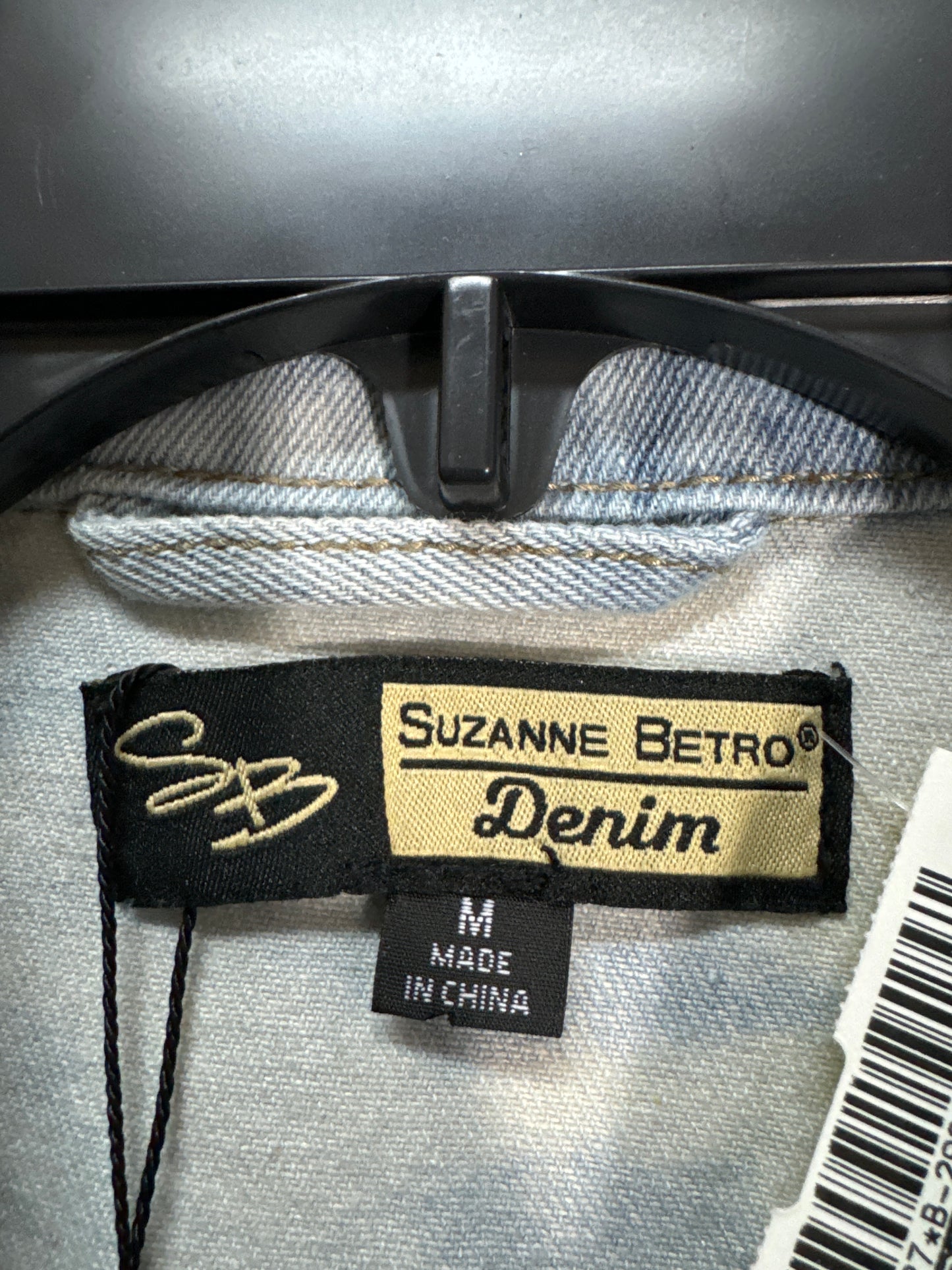 Jacket Denim By Suzanne Betro In Blue Denim, Size: M