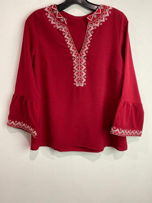 Top 3/4 Sleeve By Clothes Mentor In Red, Size: S