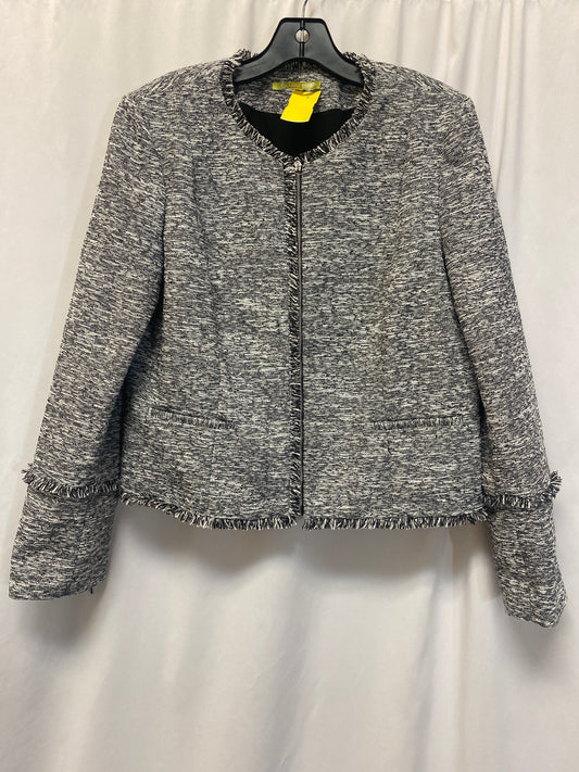 Jacket Moto By Gianni Bini In Black & White, Size: L