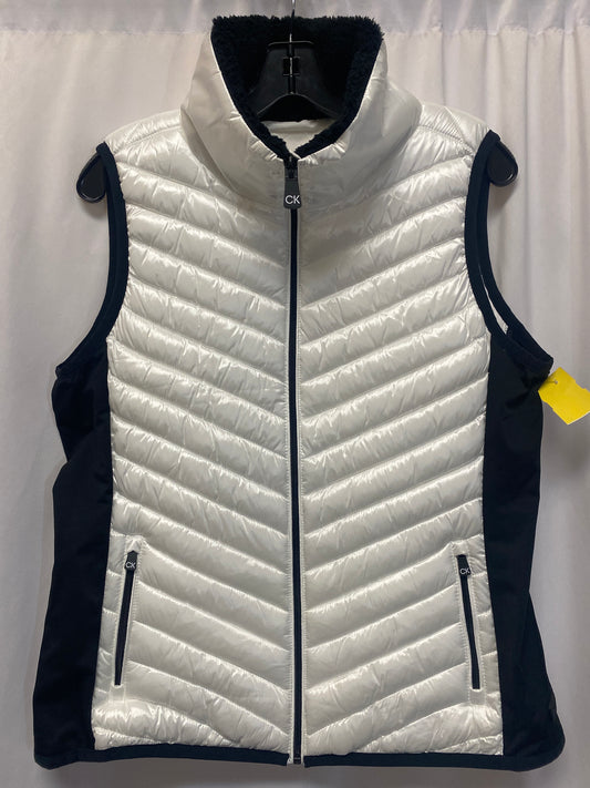 Vest Puffer & Quilted By Calvin Klein In White, Size: L