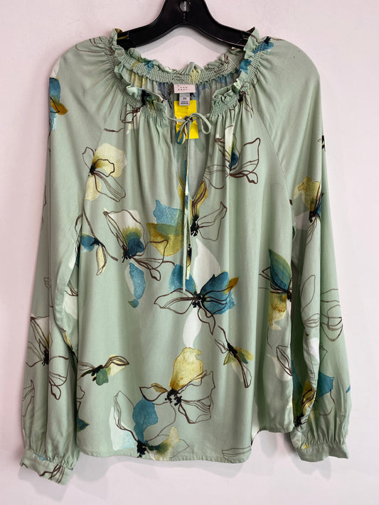 Top Long Sleeve By A New Day In Green, Size: Xs