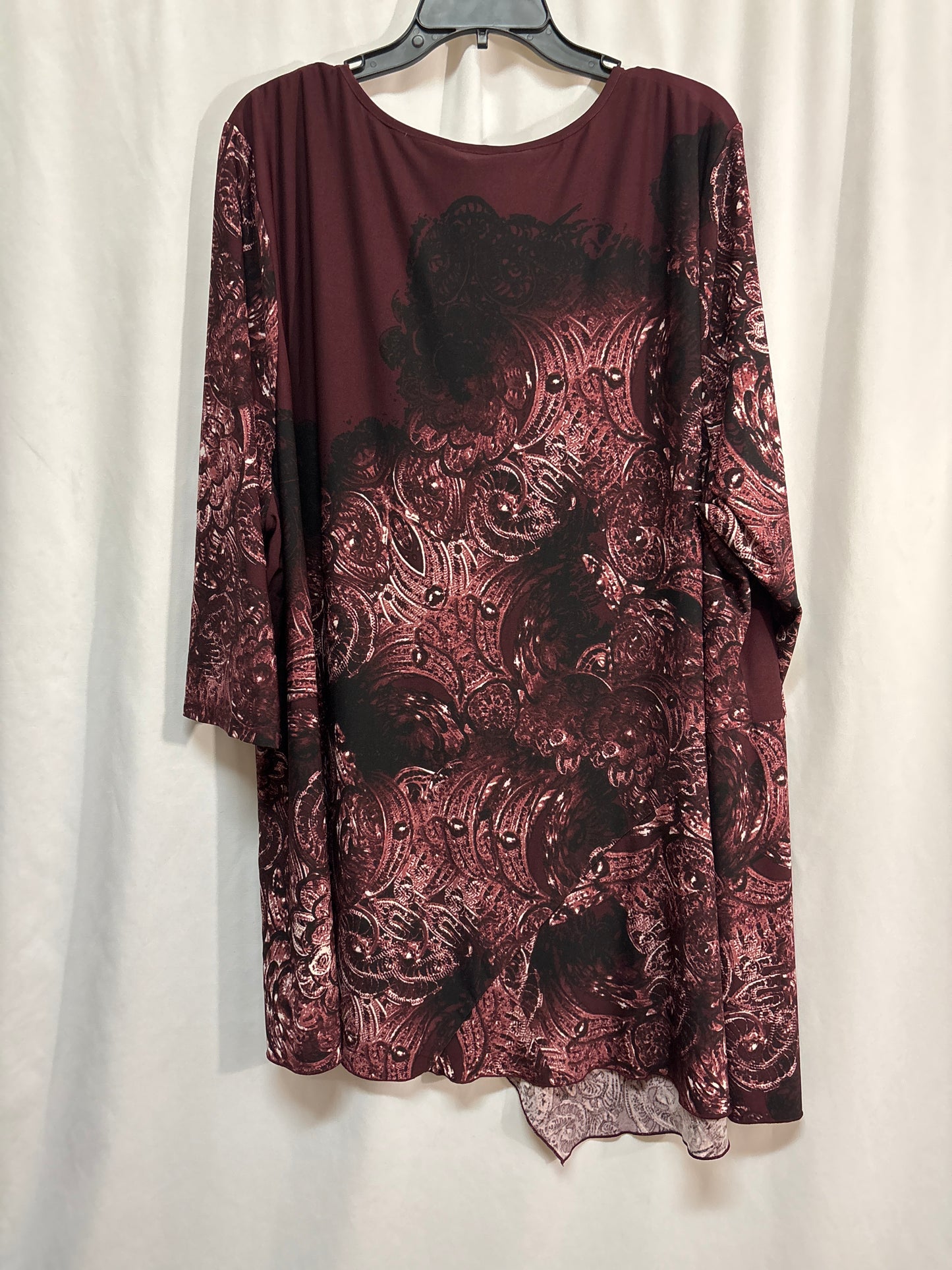 Top 3/4 Sleeve By Avenue In Brown, Size: 4x