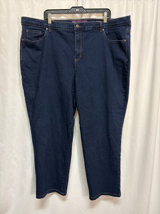 Jeans Straight By Gloria Vanderbilt In Blue Denim, Size: 24