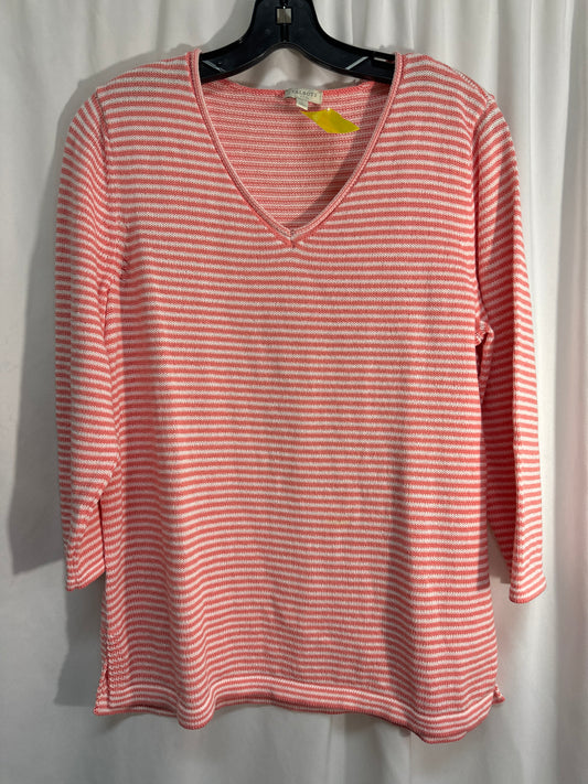 Sweater By Talbots In Peach, Size: L