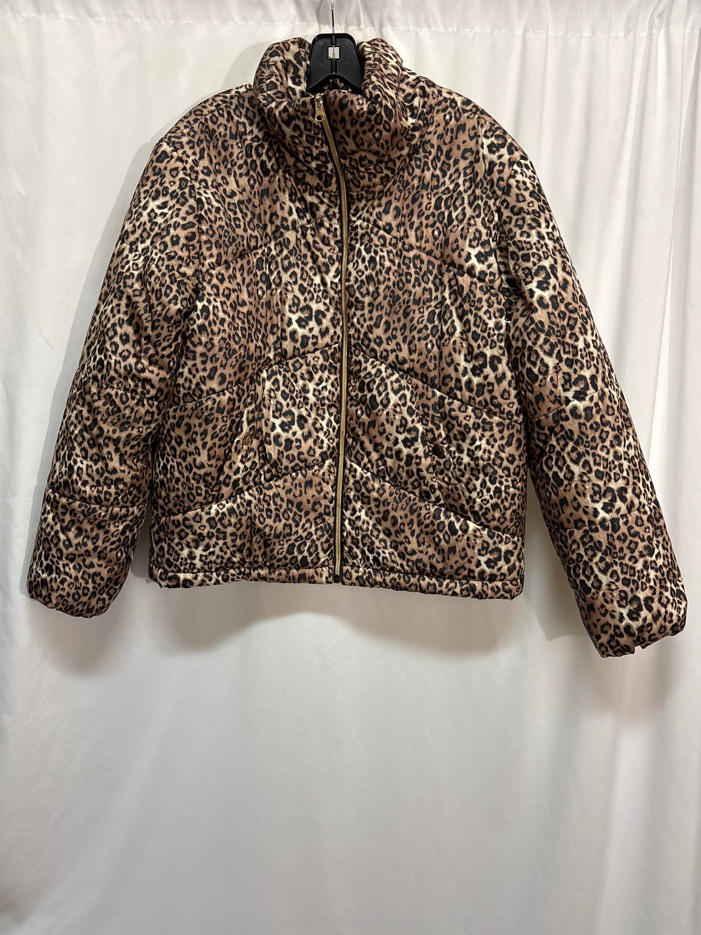 Coat Puffer & Quilted By Me Jane In Animal Print, Size: Xl