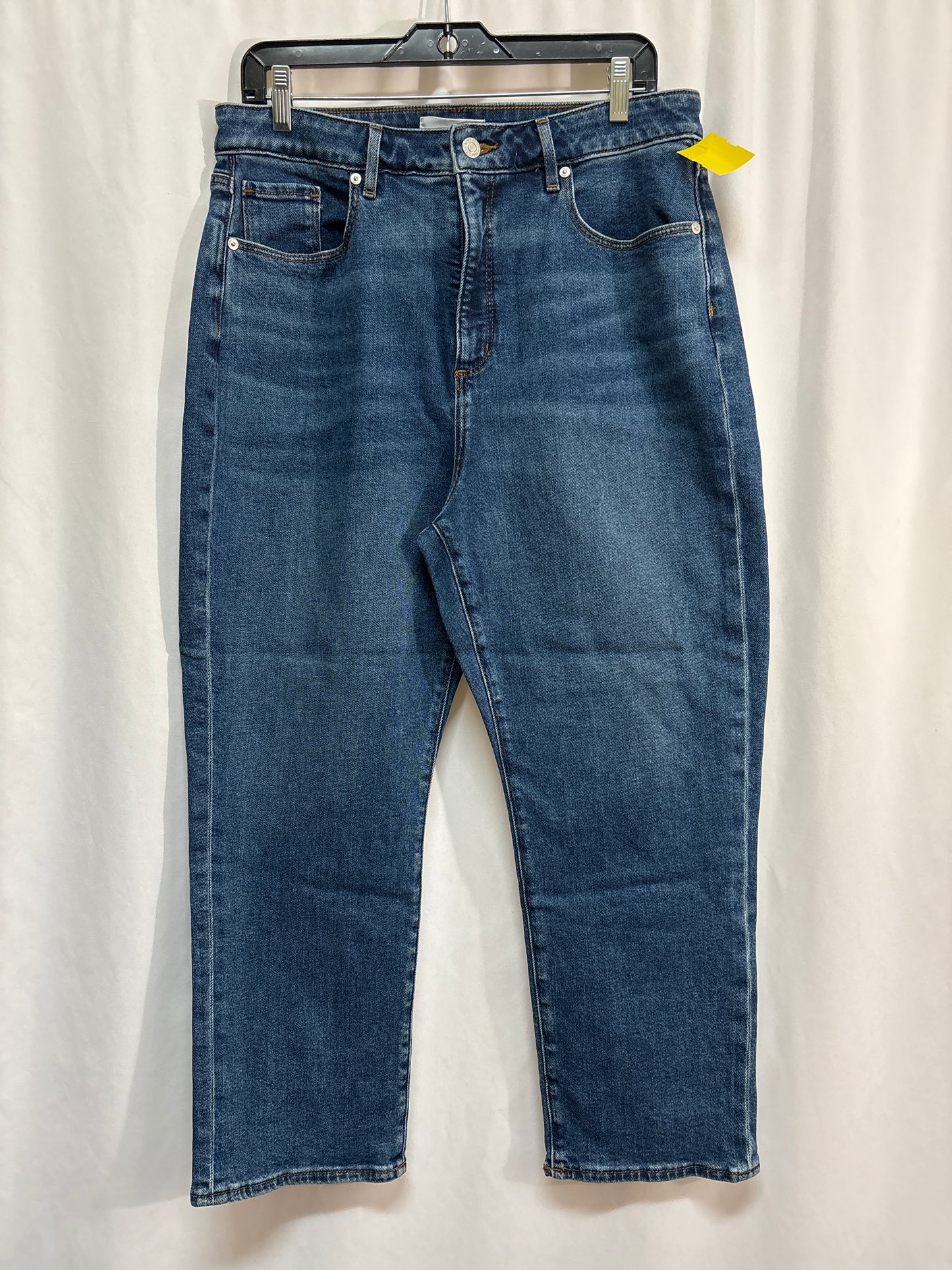 Jeans Straight By Loft In Blue Denim, Size: 14