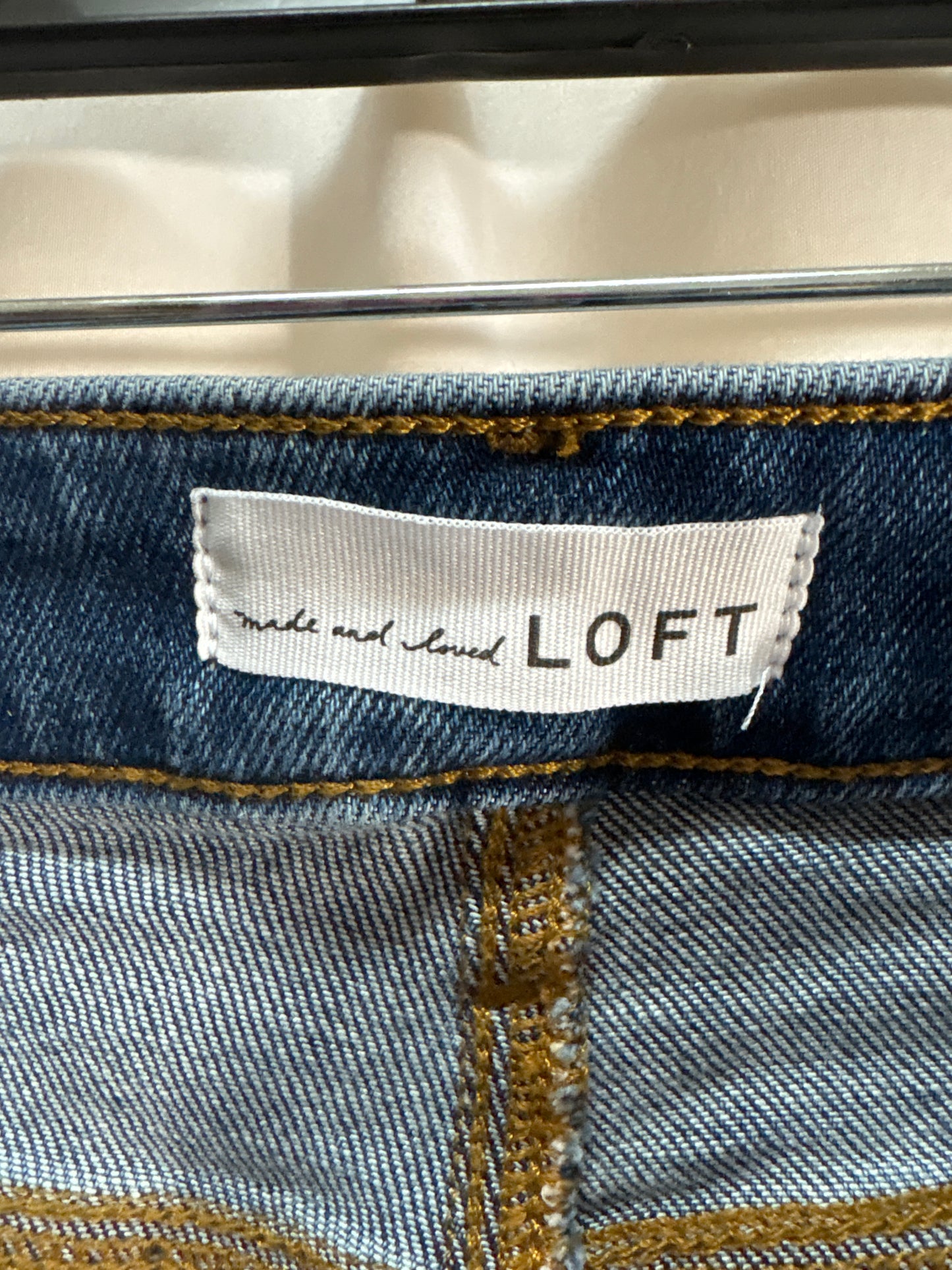 Jeans Straight By Loft In Blue Denim, Size: 14