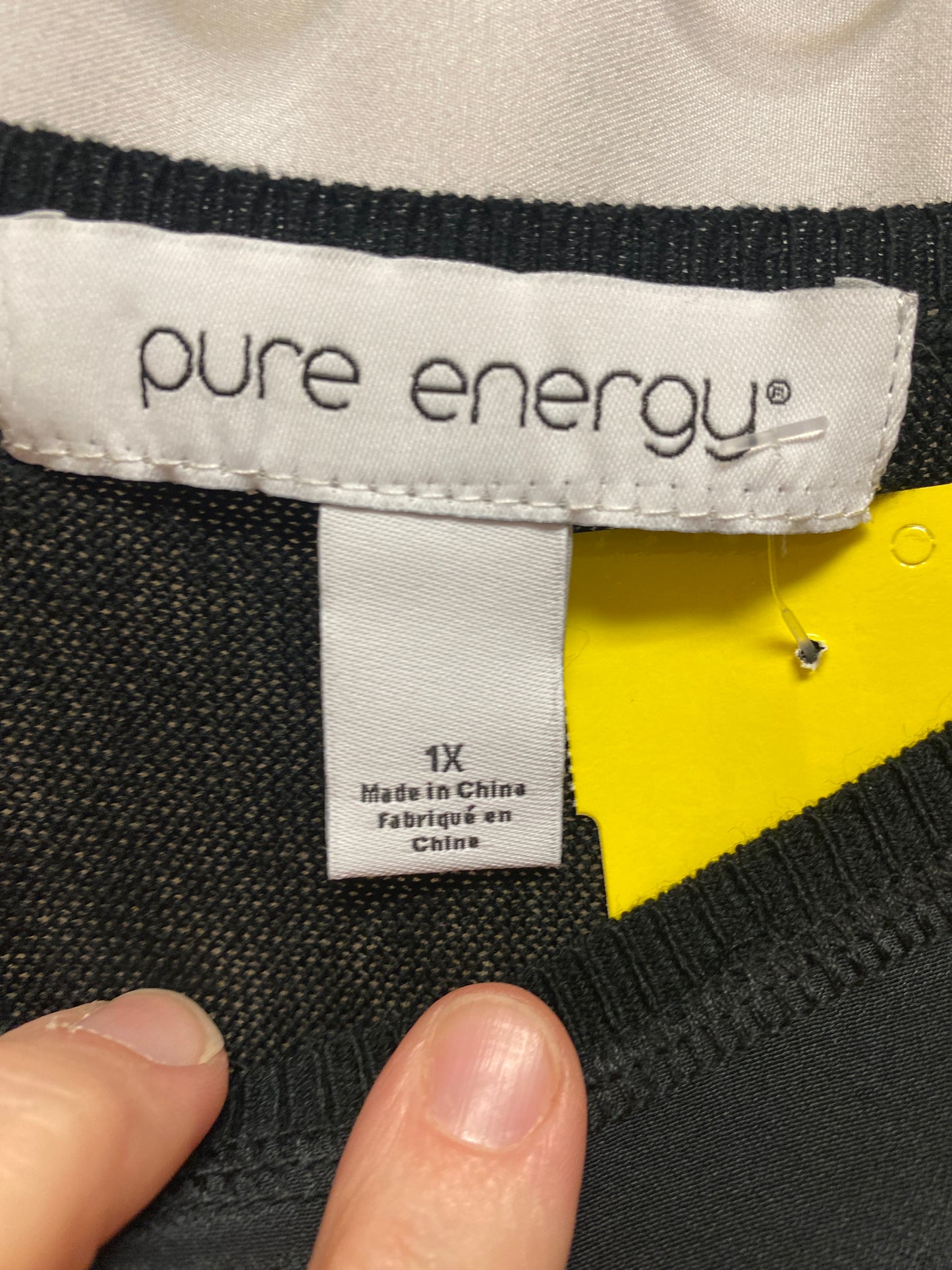 Top 3/4 Sleeve By Pure Energy In Black, Size: 1x