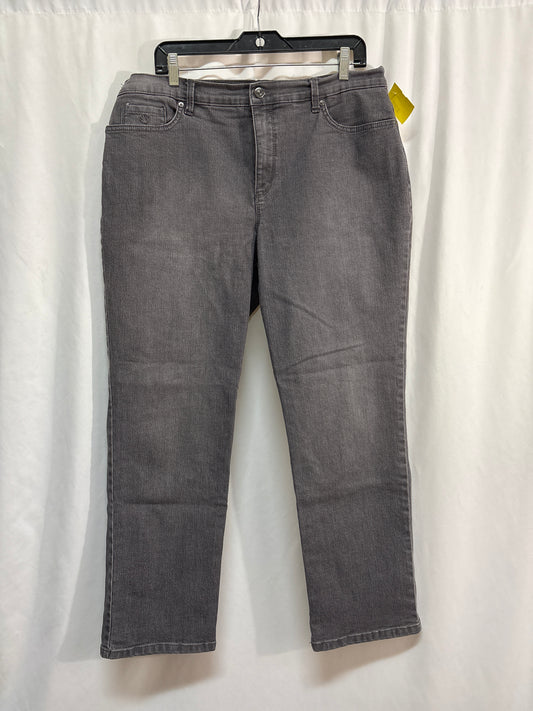 Jeans Straight By Gloria Vanderbilt In Grey Denim, Size: 16