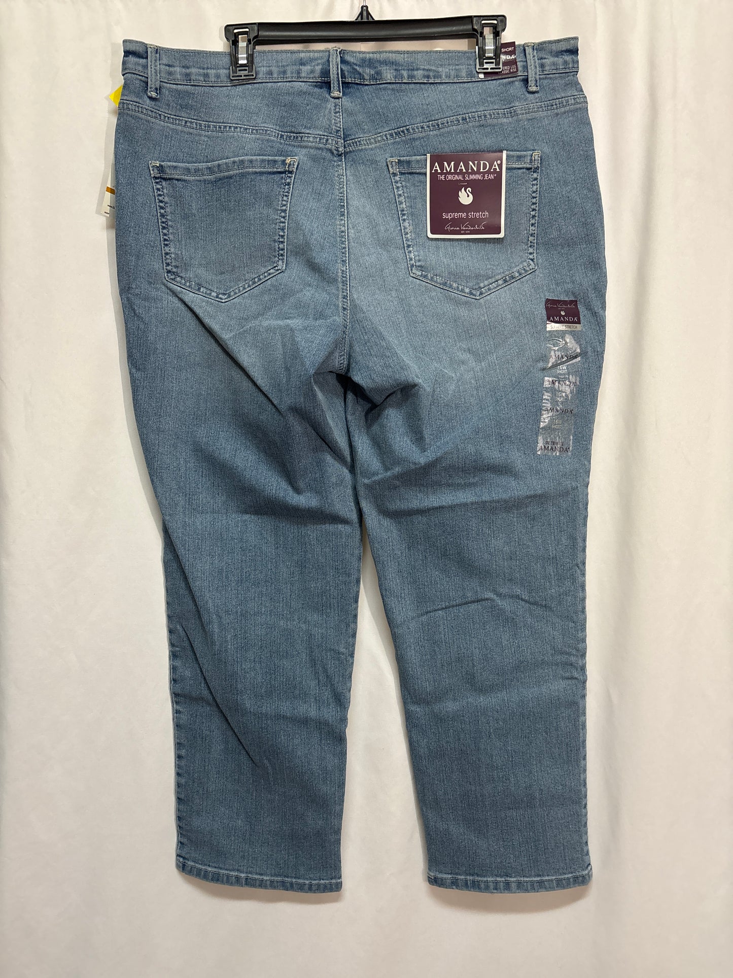 Jeans Straight By Gloria Vanderbilt In Blue Denim, Size: 16