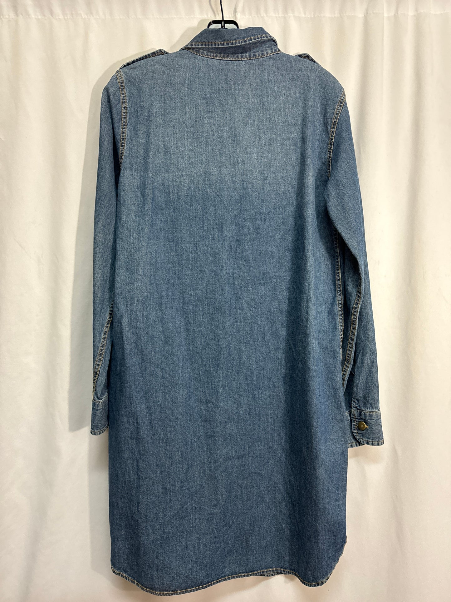 Dress Casual Midi By Venus In Blue Denim, Size: M