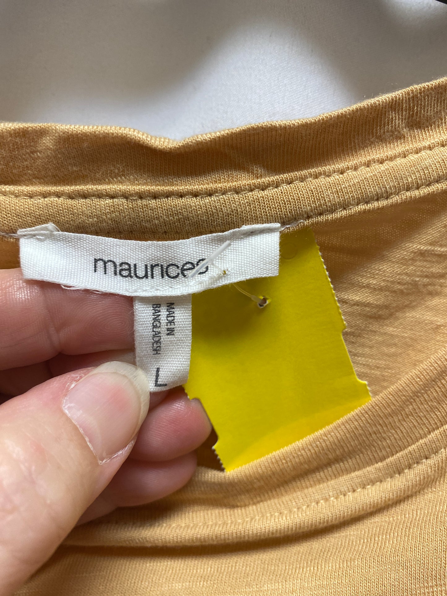 Top Short Sleeve By Maurices In Yellow, Size: L