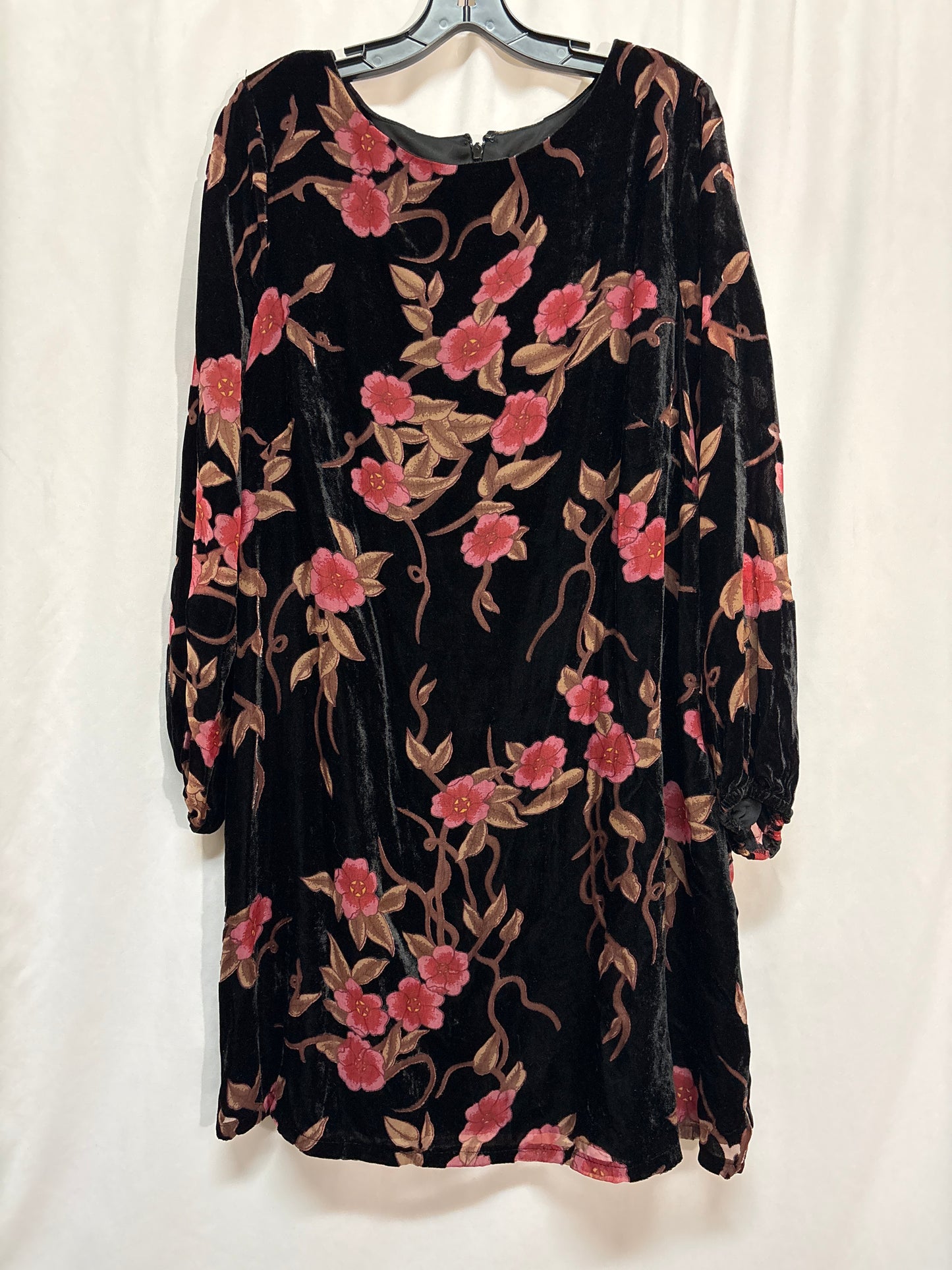 Dress Casual Midi By Jessica Howard In Black & Red, Size: Xl