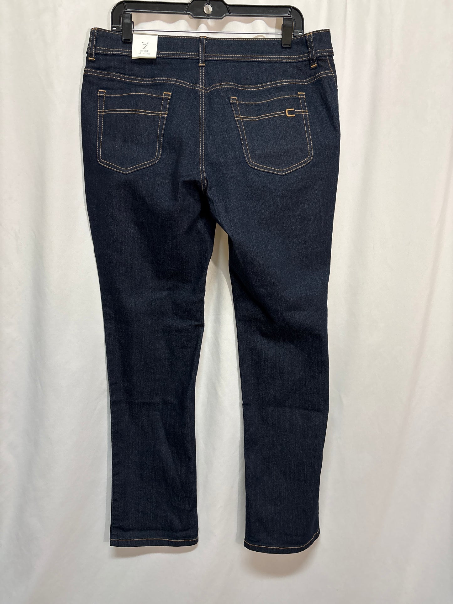 Jeans Straight By Chicos In Blue Denim, Size: 12p