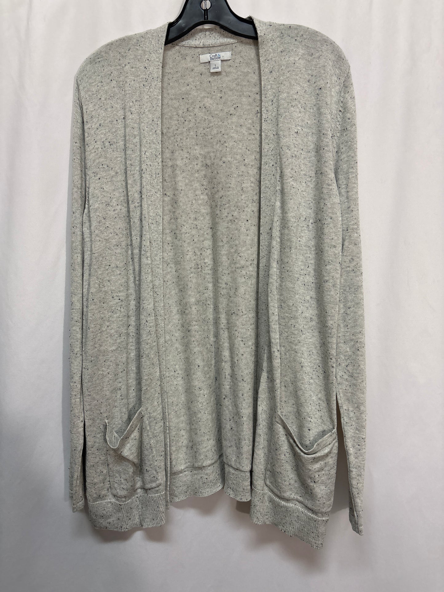 Sweater Cardigan By Croft And Barrow In Grey, Size: L