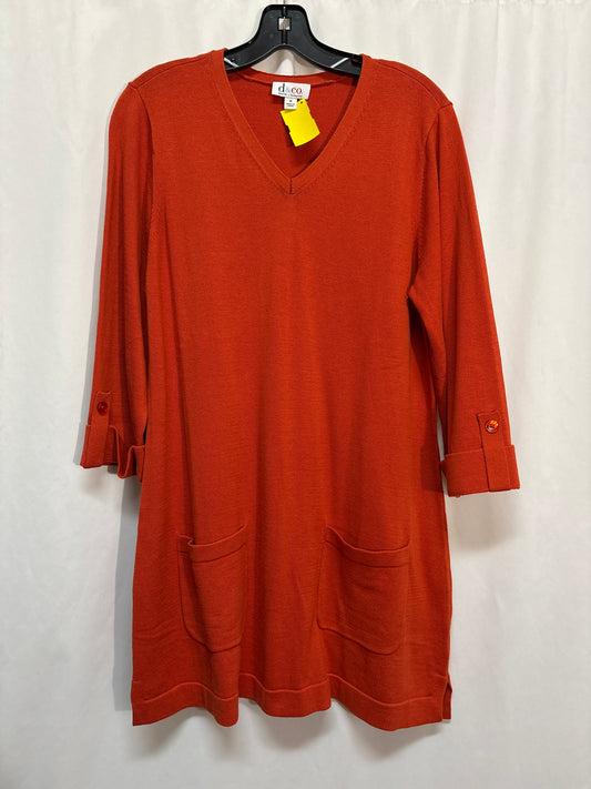 Tunic 3/4 Sleeve By Denim And Co Qvc In Orange, Size: M