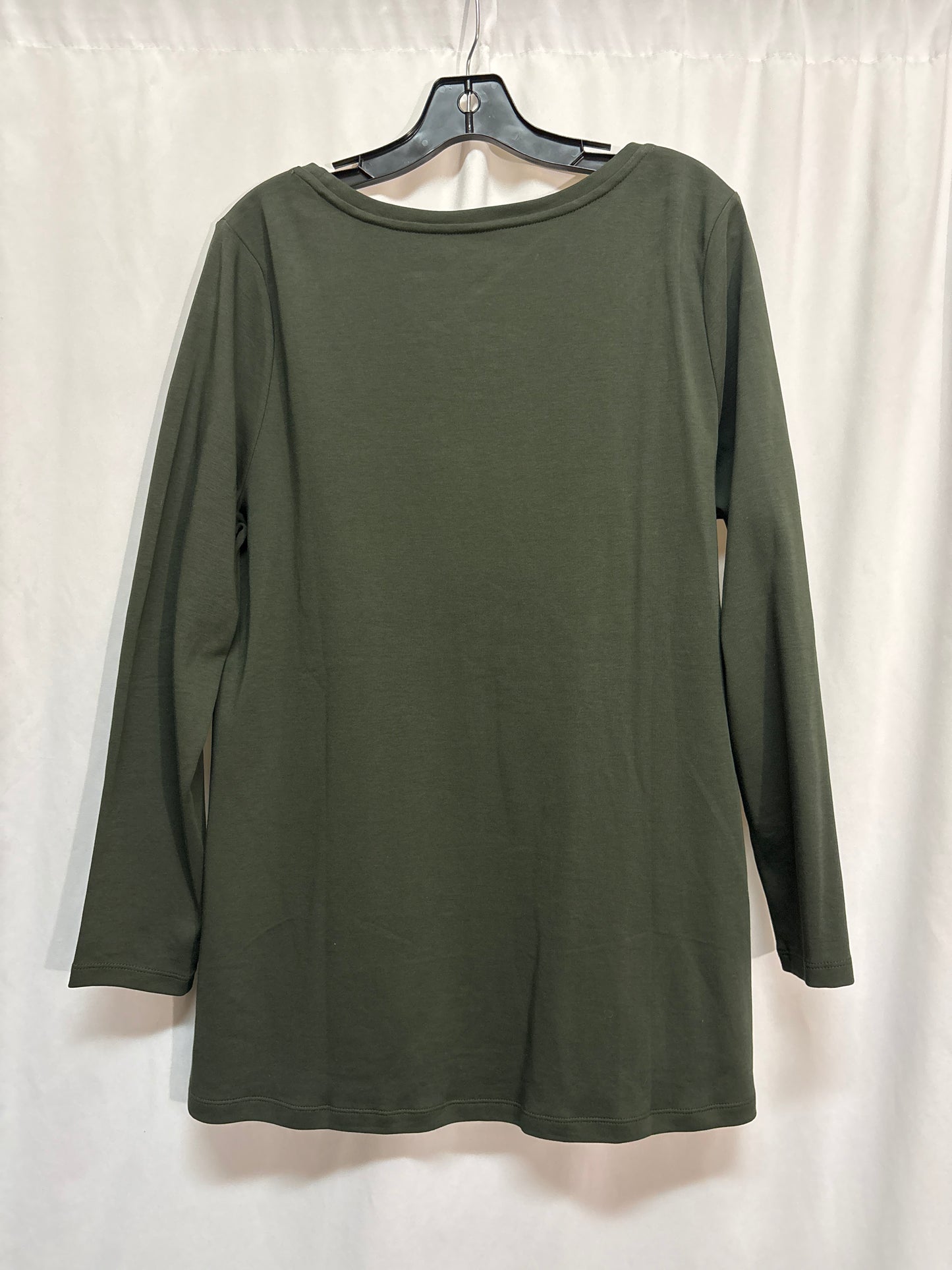 Top Long Sleeve By Isaac Mizrahi Live Qvc In Green, Size: L