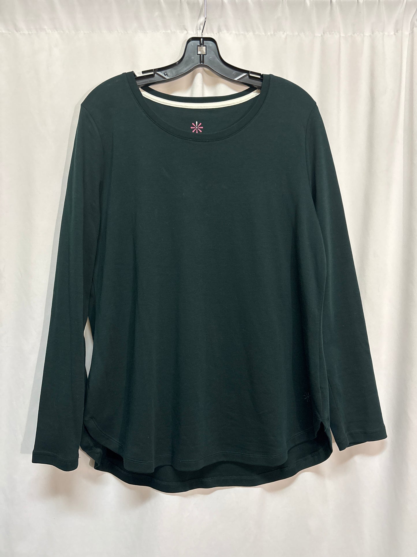 Top Long Sleeve By Isaac Mizrahi Live Qvc In Green, Size: L