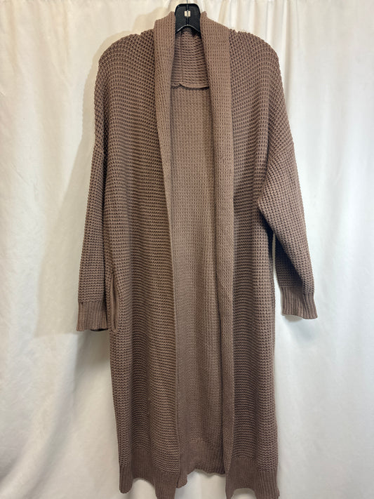 Sweater Cardigan By Clothes Mentor In Brown, Size: L