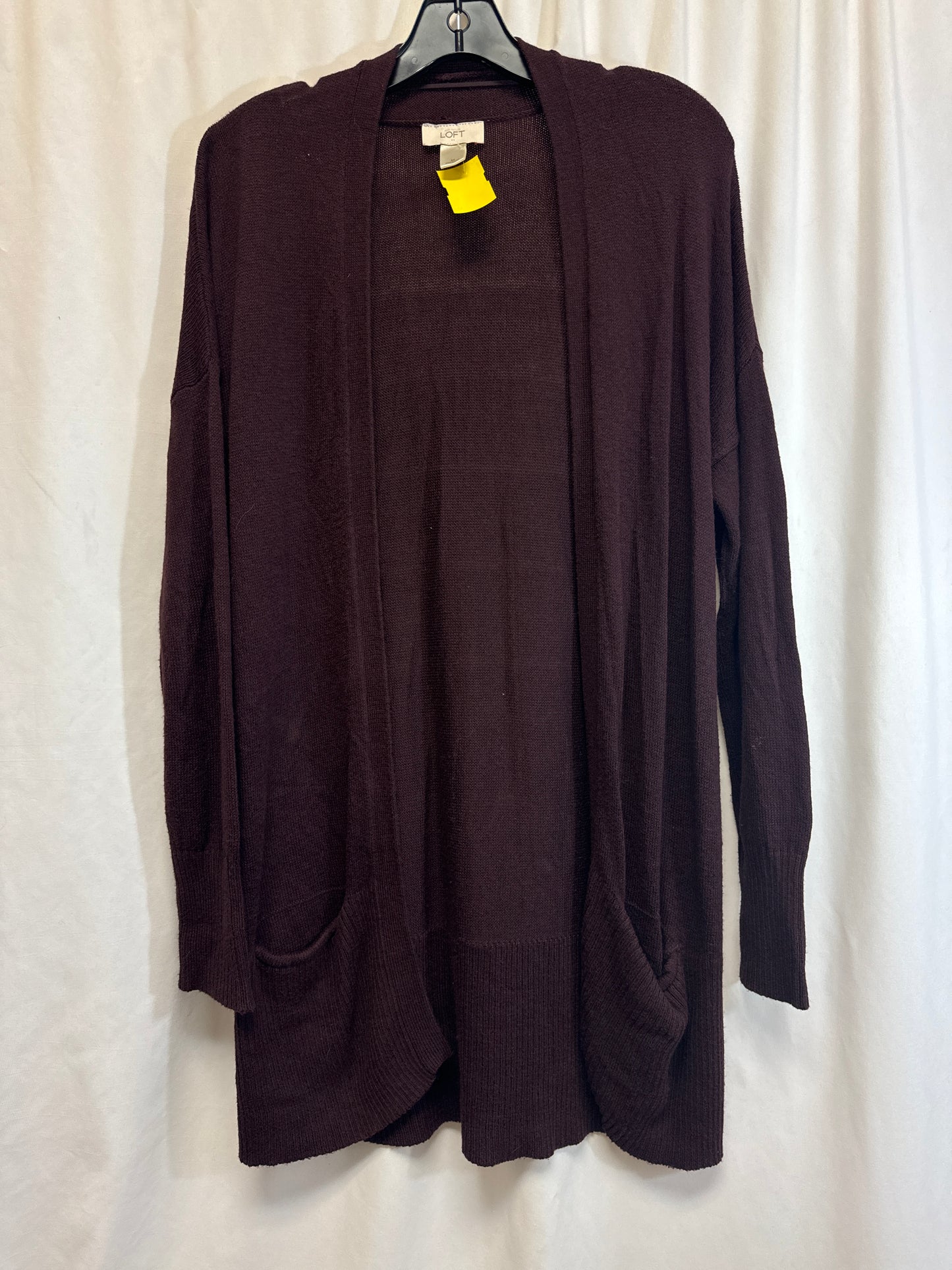 Sweater Cardigan By Loft In Purple, Size: M